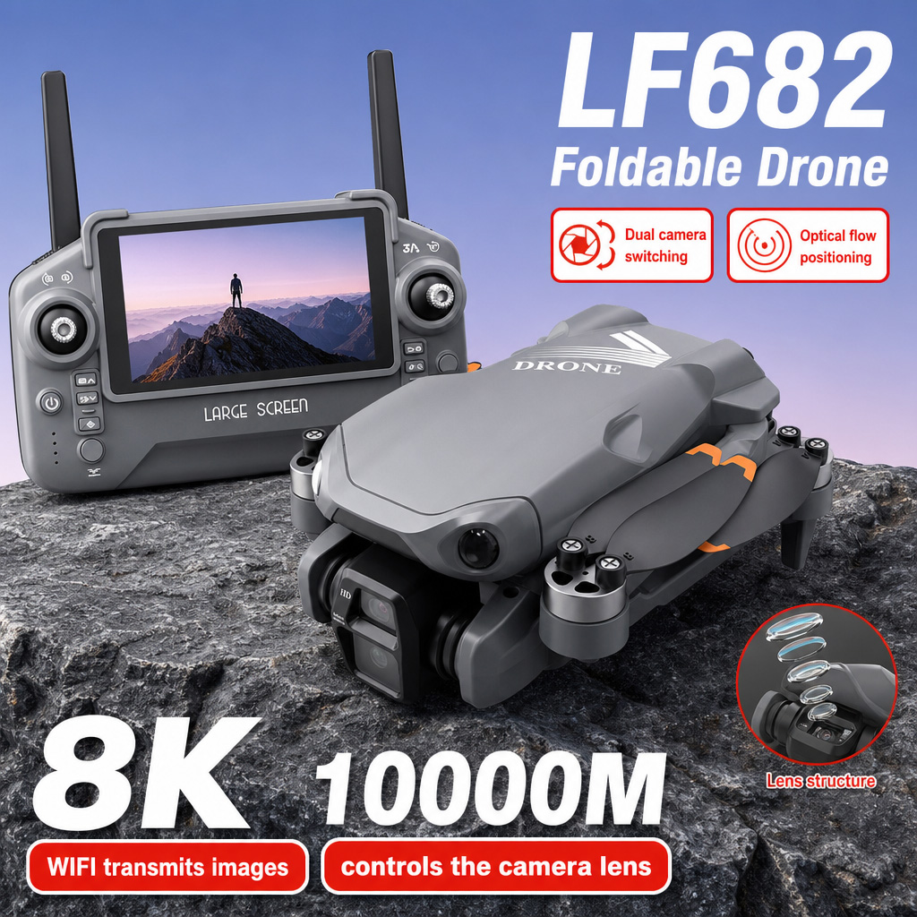 空撮写真 LF682 ドローン 8K HD デュアルカメラ  - Fpv Drone Charger のレビューと価格
